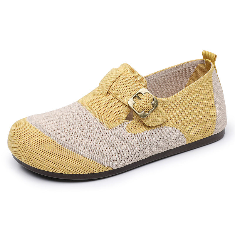 Damen Slip-On Schuhe mit verstellbarem Schnallenverschluss und atmungsaktiver Oberflächenstruktur R&B