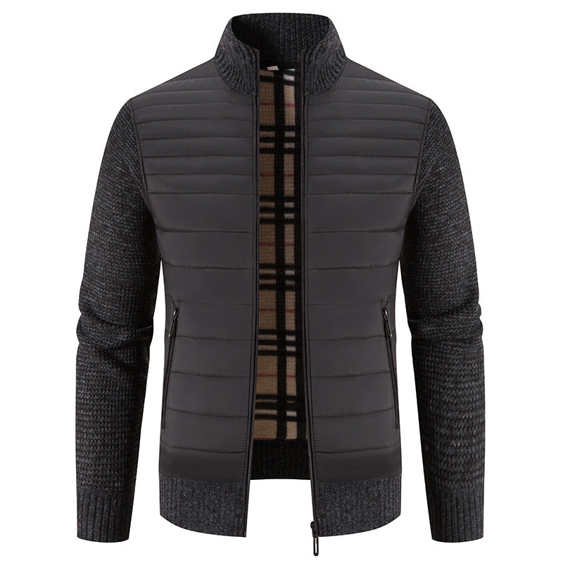 Herren lässige Steppjacke mit Strickärmeln R&B