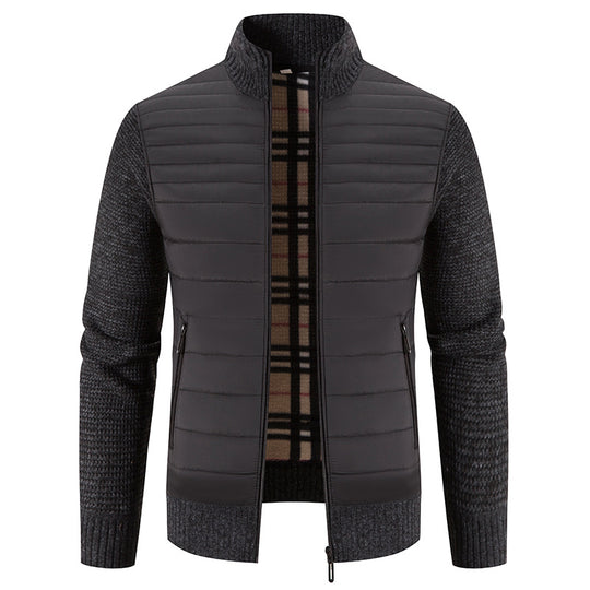 Herren lässige Steppjacke mit Strickärmeln R&B