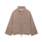 Damen Kuschelige Fleecejacke mit hohe Kragen und praktischen Taschen R&B