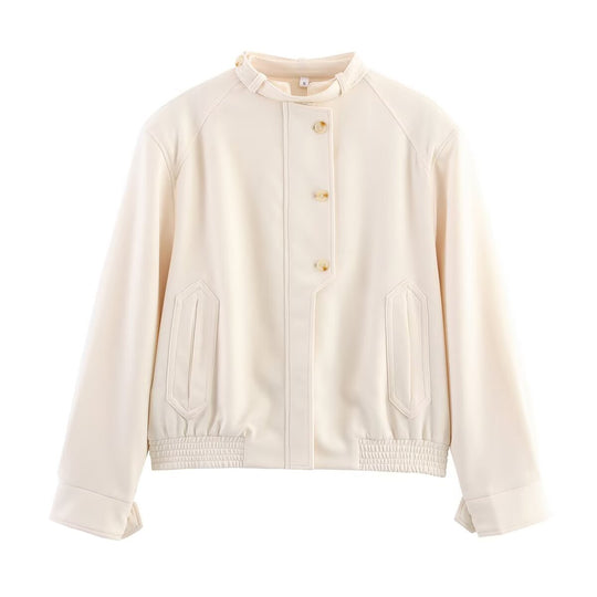 Damen modische Übergangsjacke mit elegantem Stehkragen R&B