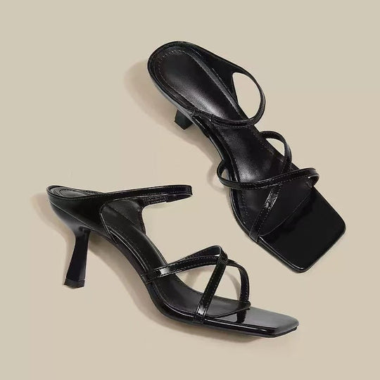 Damen Elegante und verführerische Sling-Sandalen mit schmalem Riemendesign R&B