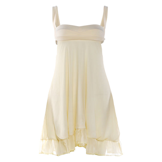 Damen Chiffonkleid mit fließendem Saum und herzförmigem Ausschnitt R&B