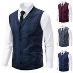 Herren elegante Weste mit strukturiertem Design und praktischen Taschen