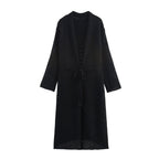 Damen Strickcardigan mit asymmetrischem Design und elegantem Taillengürtel R&B