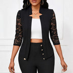 Damen Blazerjacke mit Spitzeinsätzen und modernem Design R&B