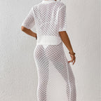 Damen elegantes Häkel-Kimono-Set R&B