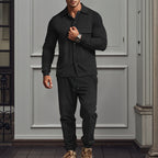 Herren lässige Schlafanzug-Kombination mit eleganten Knopfdetails R&B