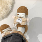 Damen Trendige Sneakers mit verspielten Knüpfdetails und kuscheligem Innenfutter