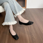 Damen Ballerinas mit elegantem Faltendesign und bequemer Innensohle