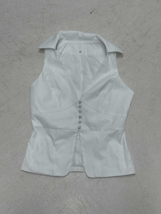 Damen elegant geschnittenes Wickeloberteil mit Knopfleiste und Kragen R&B