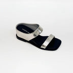 Damen Elegante Sandalen mit breitem Metallriemen und komfortablem Fußbett R&B