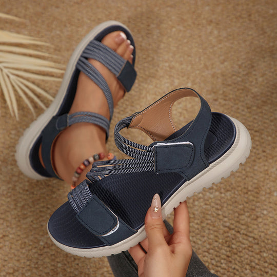 Damen Bequeme Sport-Sandalen mit elastischen Riemen und rutschfester Laufsohle R&B