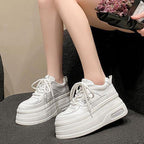 Damen Plateau Sneakers mit trendigem zweifarbigem Design und verstärkter Dämpfung