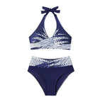 Damen Triangel-Bikini mit modischem Schnitt und graphischem Design R&B