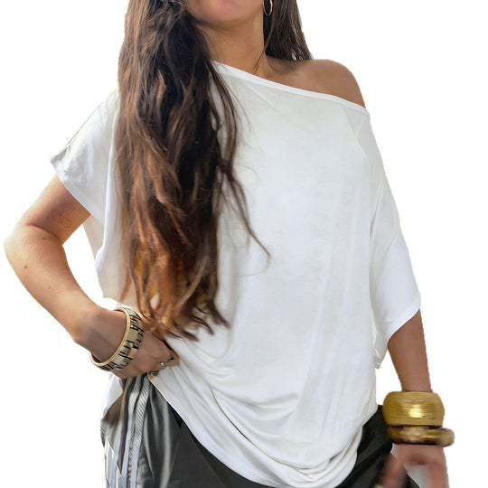Damen lässiges Oversize-T-Shirt aus weichem Jersey R&B