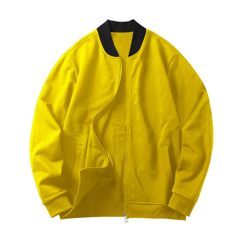 Herren sportlicher Bomberjacke mit verdecktem Reißverschluss und elastischen Bündchen R&B