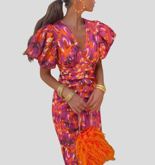 Damen Elegantes Kleid mit Volants und Spitzenelementen R&B