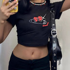 Damen Crop Top mit 90er Jahre Aufdruck R&B