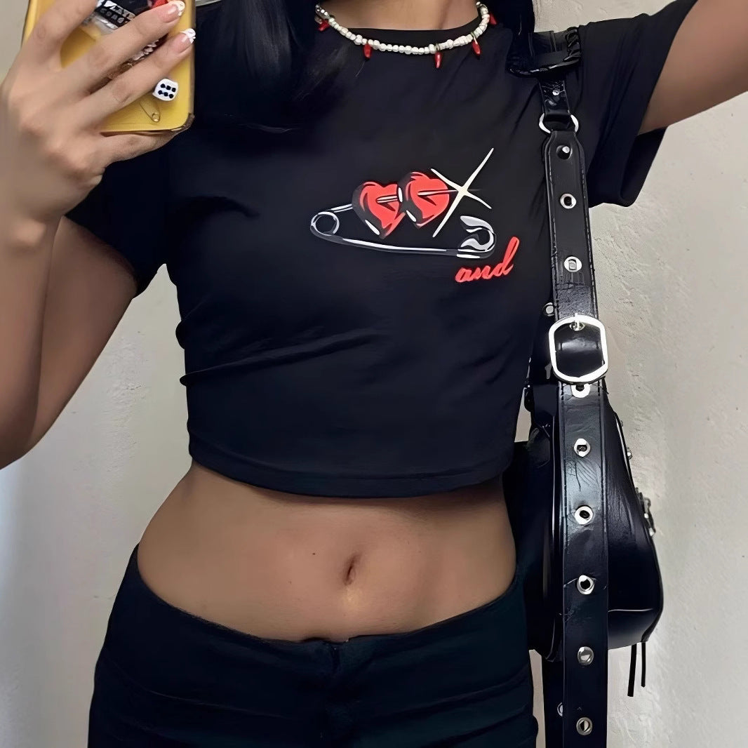 Damen Crop Top mit 90er Jahre Aufdruck R&B