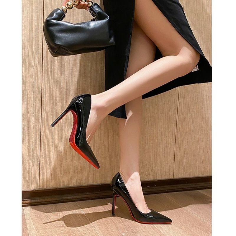 Damen spitze Stiletto Pumps mit glänzender Oberfläche R&B