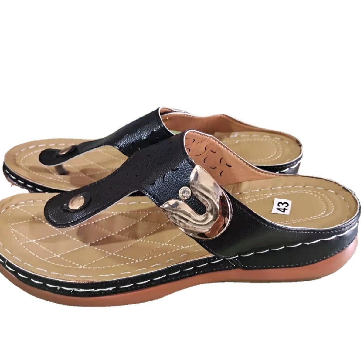 Damen Orthopädische Zehentrenner-Sandalen mit modischen Schnallen und anatomischer Fußbettung R&B