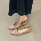Damen spitze Ballerinas mit dekorativer Schleife und komfortablem Fußbett R&B