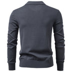 Herren Langarm Poloshirt mit modernem Strukturdesign