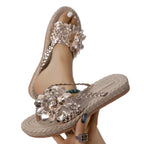 Damen modische Slide-Sandalen mit hochglänzendem Blumendetail R&B