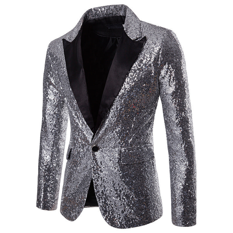 Herren glamouröser Pailletten Blazer R&B