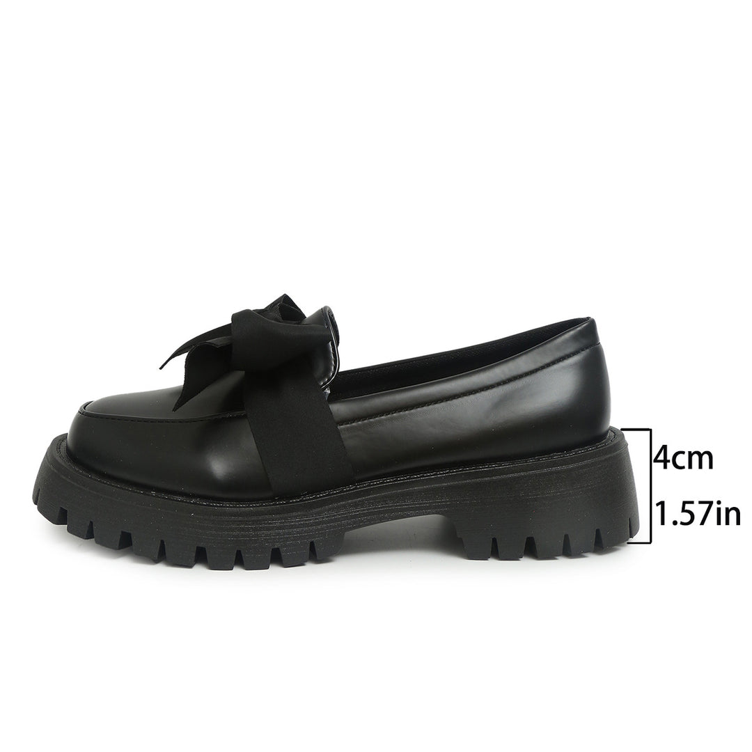 Damen Lackleder-Mokassins mit dekorativem Schleifen-Design und rutschfester Sohle R&B