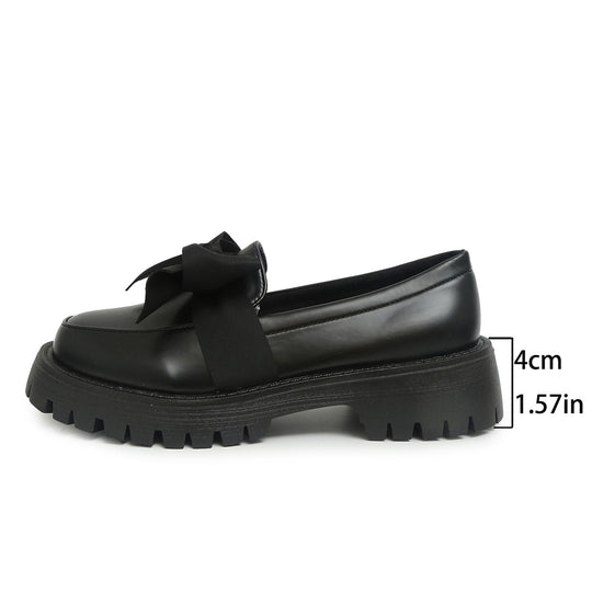 Damen Lackleder-Mokassins mit dekorativem Schleifen-Design und rutschfester Sohle R&B