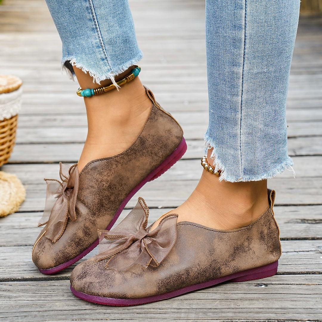 Damen elegante Ballerinas mit dekorativem Schleifen-Detail R&B
