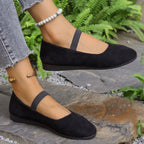 Damen Ballerinas mit verstellbarem Riemen und komfortablem Fußbett R&B