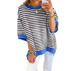 Damen Oversized Streifenpullover R&B