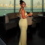 Damen elegantes langes Kleid mit raffiniertem Spitzenoberteil und verstellbaren Trägern R&B