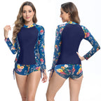 Damen UV-Schutz Langarm Schwimmanzug mit floralen Akzenten R&B