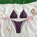 Damen Triangel-Bikini mit modischem Punkten-Design und verstellbaren BindR&Bändern R&B