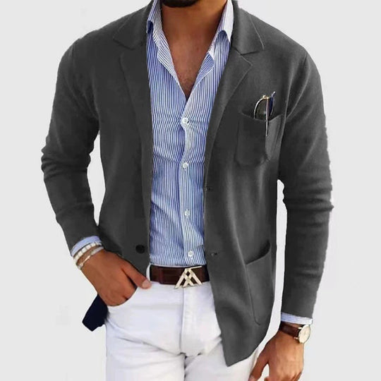 Herren lässiger, eleganter Blazer aus kräftigem Baumwollmix R&B