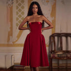 Damen Elegantes Midi-Ballkleid mit schwingendem Rock