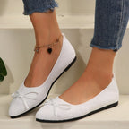 Damen Stilvolle und komfortable Ballerinas mit großem Schleifendetail R&B