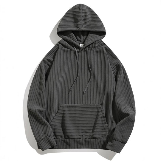 Herren Kapuzenpullover mit strukturierter Ripp-Textur und praktischen Taschen R&B