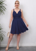 Damen A-Linien Kleid mit floralem Lochmuster R&B