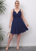 Damen A-Linien Kleid mit floralem Lochmuster R&B