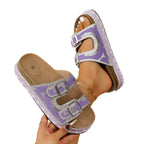 Damen Sandalen mit verstellbaren Schnallen und Glitzer-Akzenten R&B