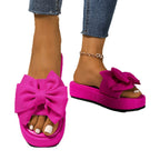 Damen Plattform-Sandalen mit großem Schleifen-Detail und rutschfester Sohle R&B