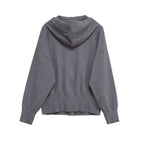 Damen lässige Kapuzenjacke mit Reißverschluss R&B
