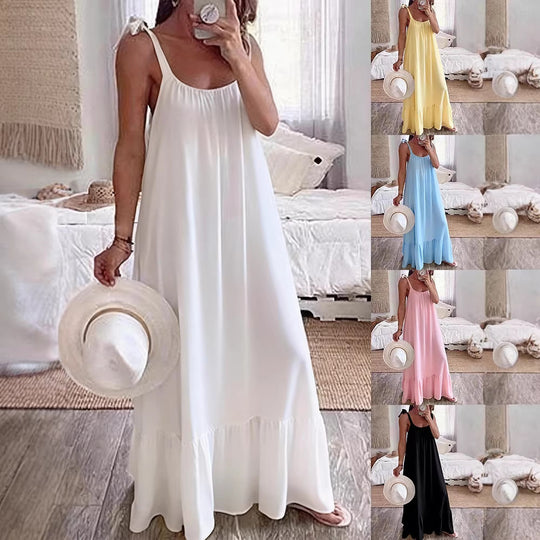 Damen Maxikleid mit trägerlosem Design R&B