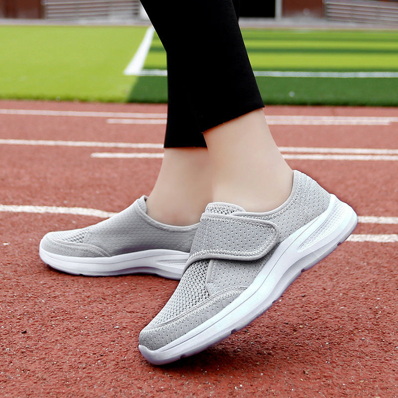 Damen Bequeme Slip-On Freizeitschuhe mit verstellbarem Klettverschluss R&B