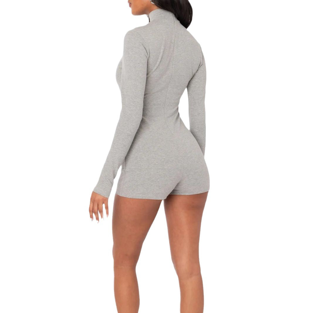 Damen Langarm-Body mit hoch geschlossenem Ausschnitt R&B